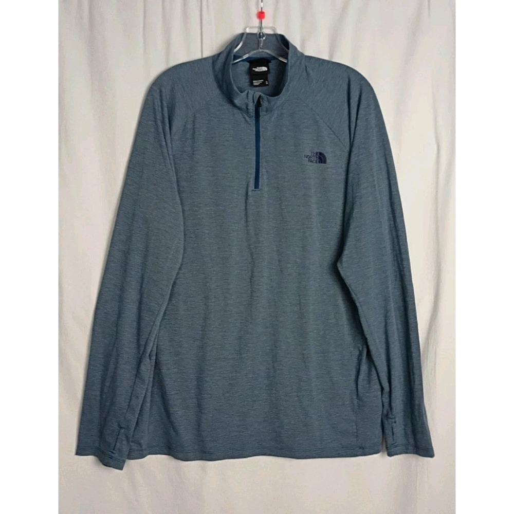 The North Face Wander 1/4 Zip Pullover Mens Sz XL Blue Heather Flash Dry